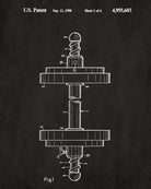 Weight Lifting Patent Print Poster Dumbbell Blueprint