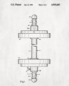Weight Lifting Patent Print Poster Dumbbell Blueprint