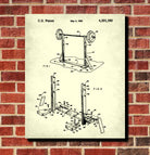 Weight Lifting Patent Print Poster Barbell Stand Blueprint