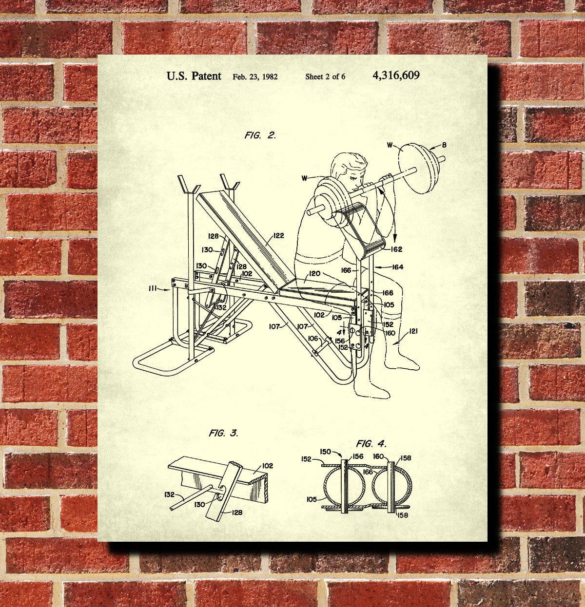 Gym Equipment Patent Poster Weights Room Art Print