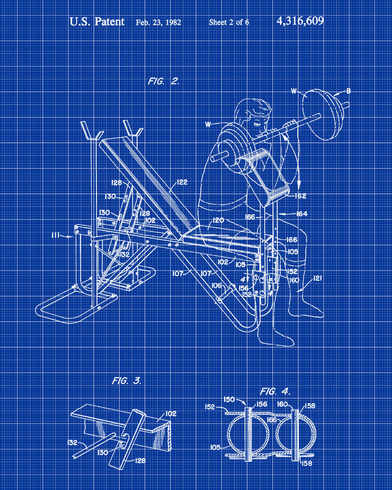 Gym Equipment Patent Poster Weights Room Art Print