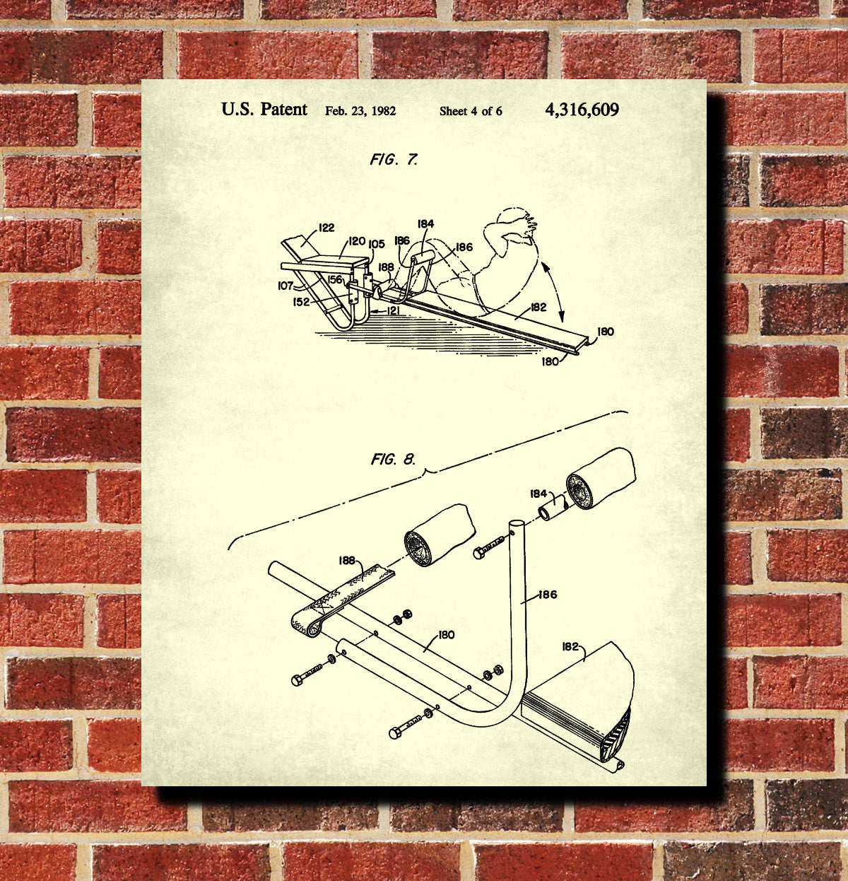 Gym Equipment Patent Print Body Building Poster Weight Training