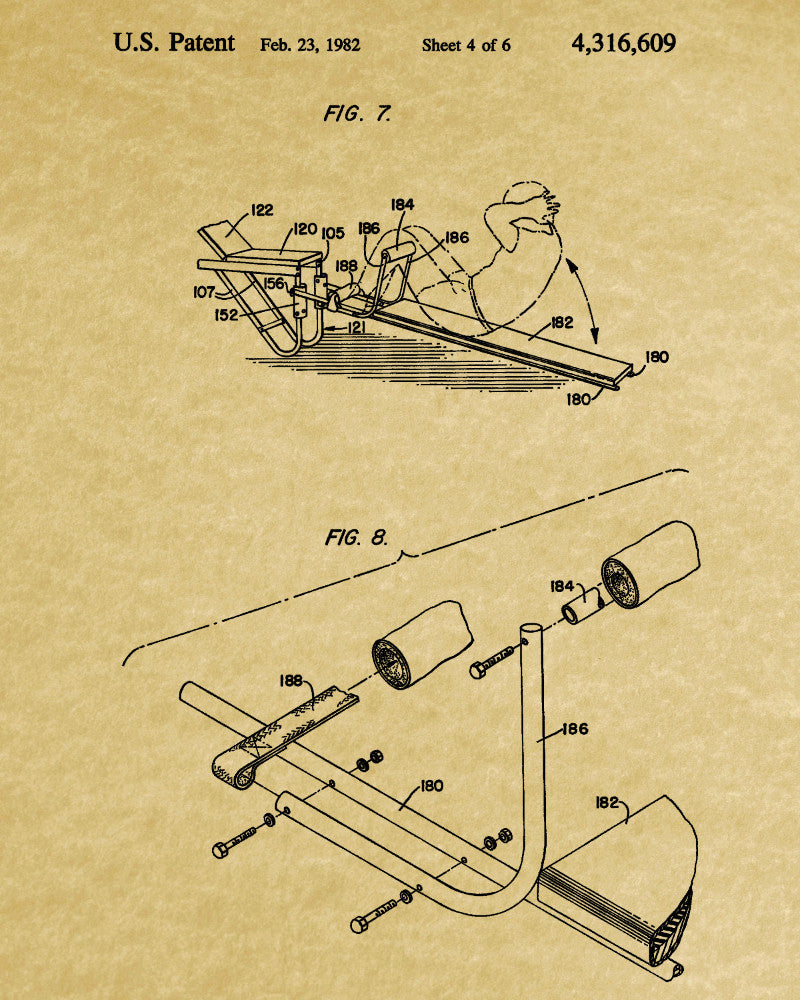 Gym Equipment Patent Print Body Building Poster Weight Training
