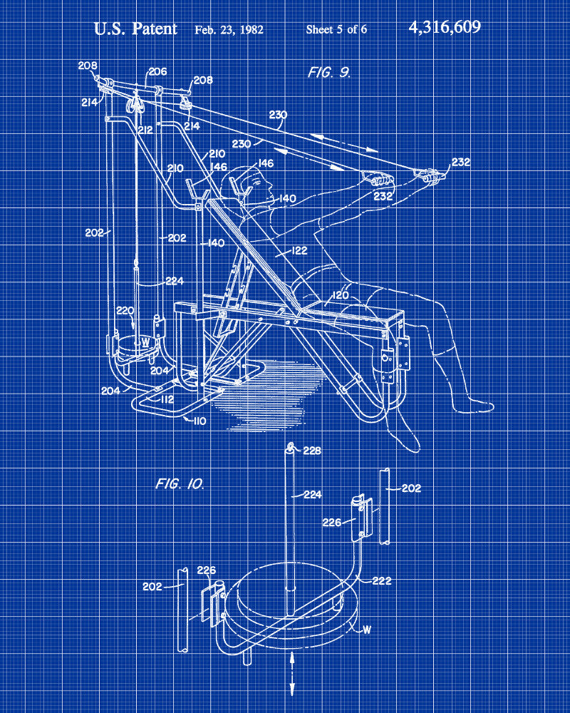 Weight Training Patent Print Body Building Poster Gym Equipment