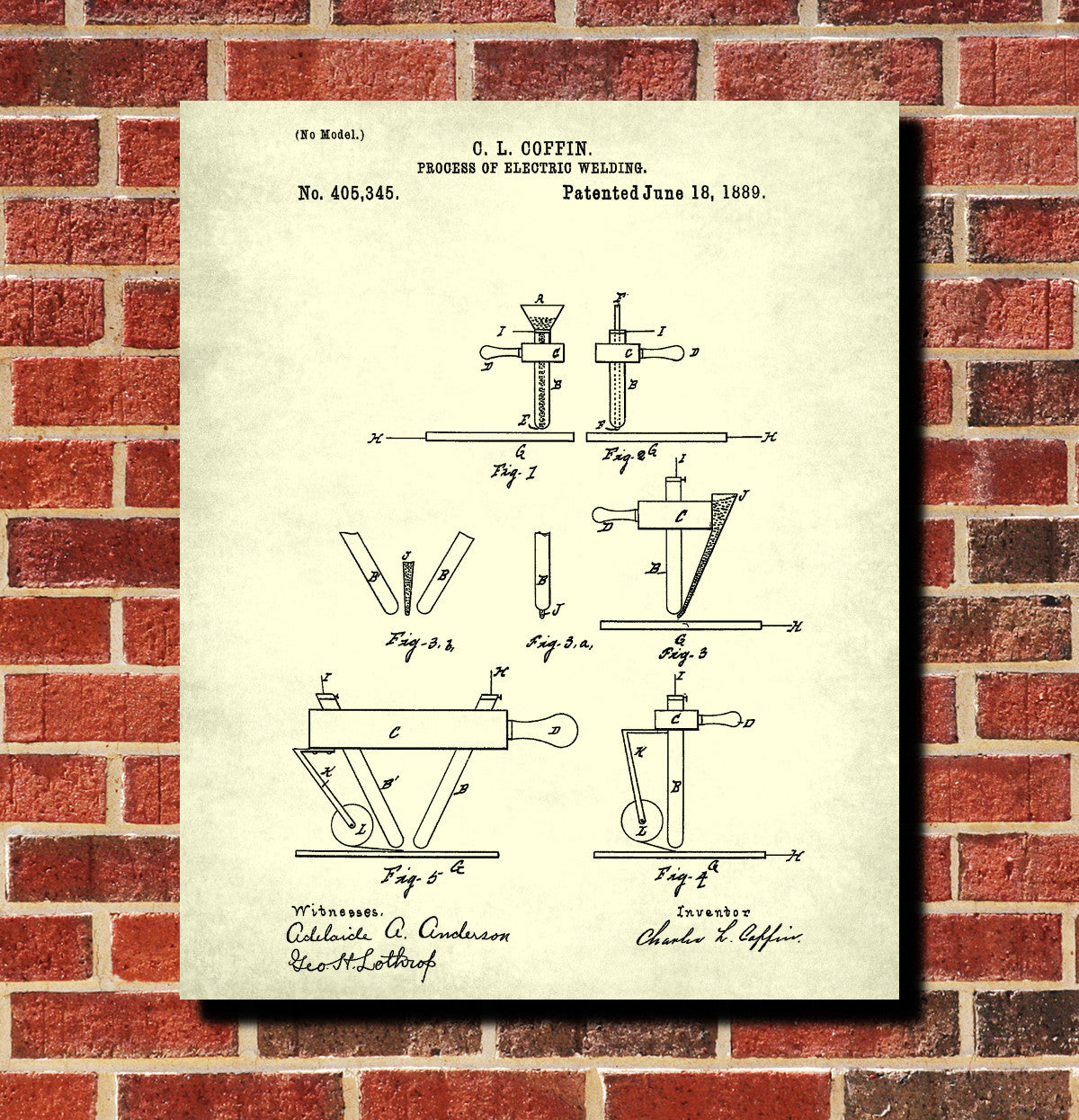 Welding Patent Print Welder Blueprint Workshop Poster