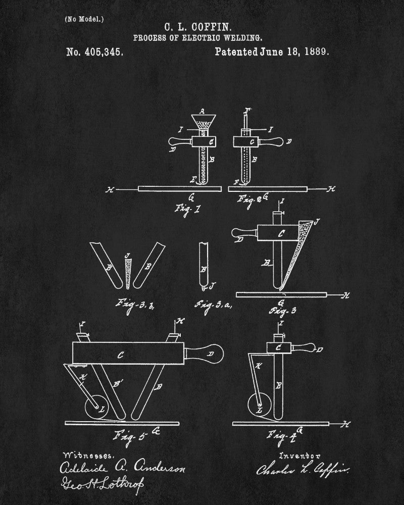 Welding Patent Print Welder Blueprint Workshop Poster