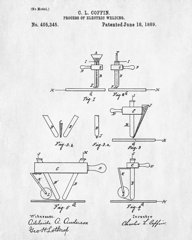 Welding Patent Print Welder Blueprint Workshop Poster