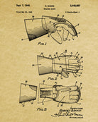 Welding Glove Patent Print Welder Blueprint Workshop Poster