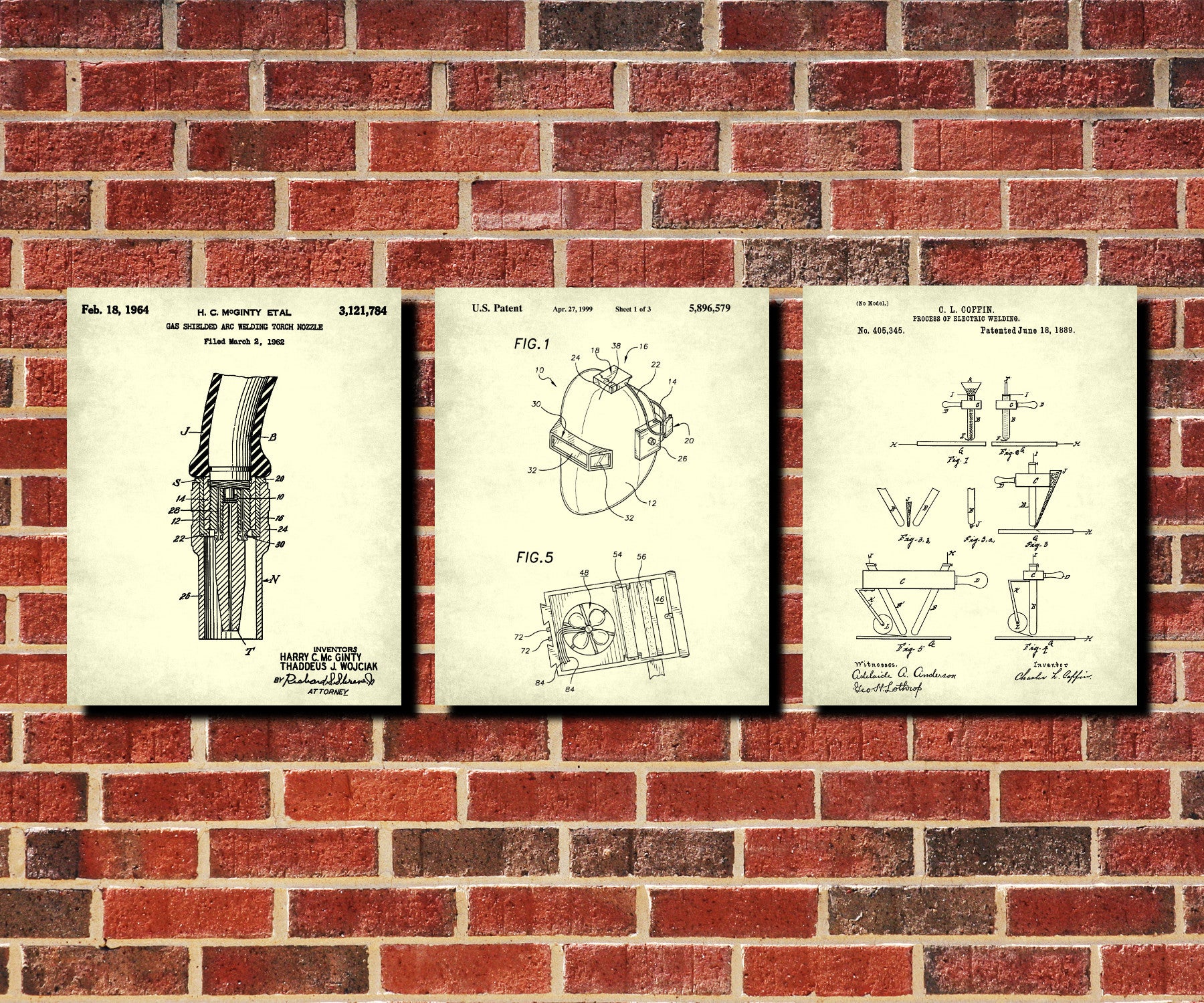 Welding Patent Prints Set 3 Workshop Posters