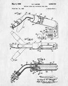 Welding Torch Patent Print Metalworking Blueprint Workshop Poster