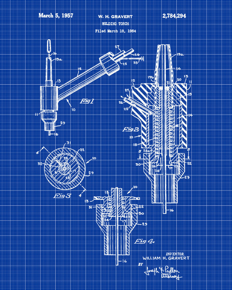 Welding Patent Print Welders Torch Workshop Poster