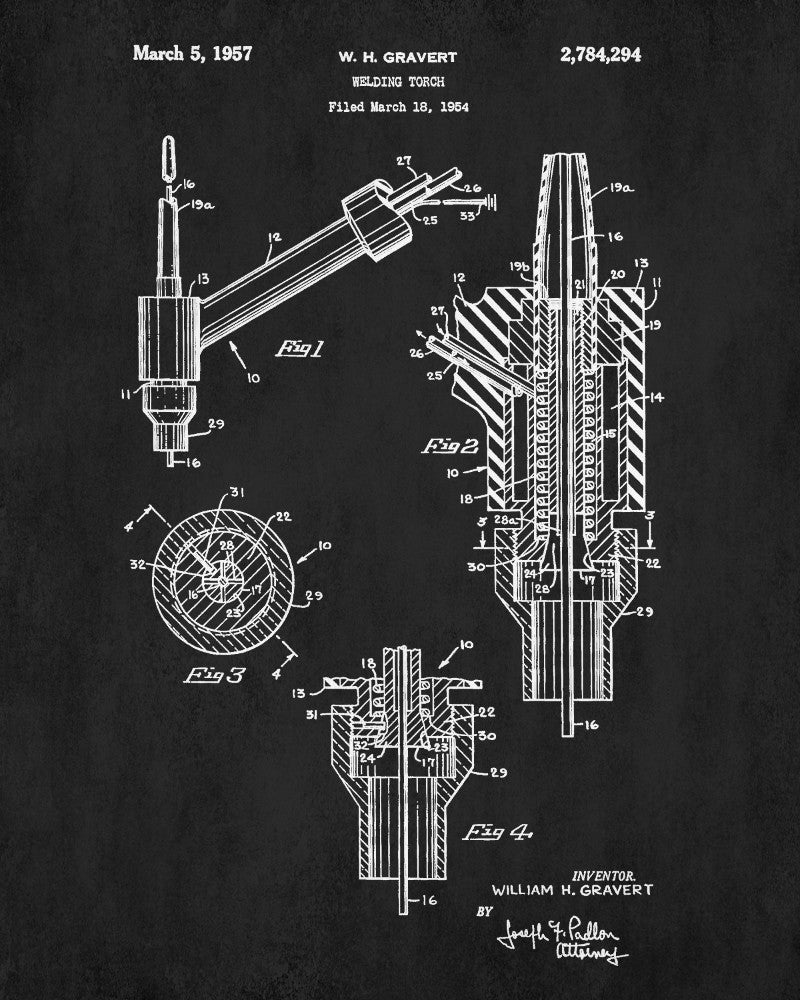 Welding Patent Print Welders Torch Workshop Poster