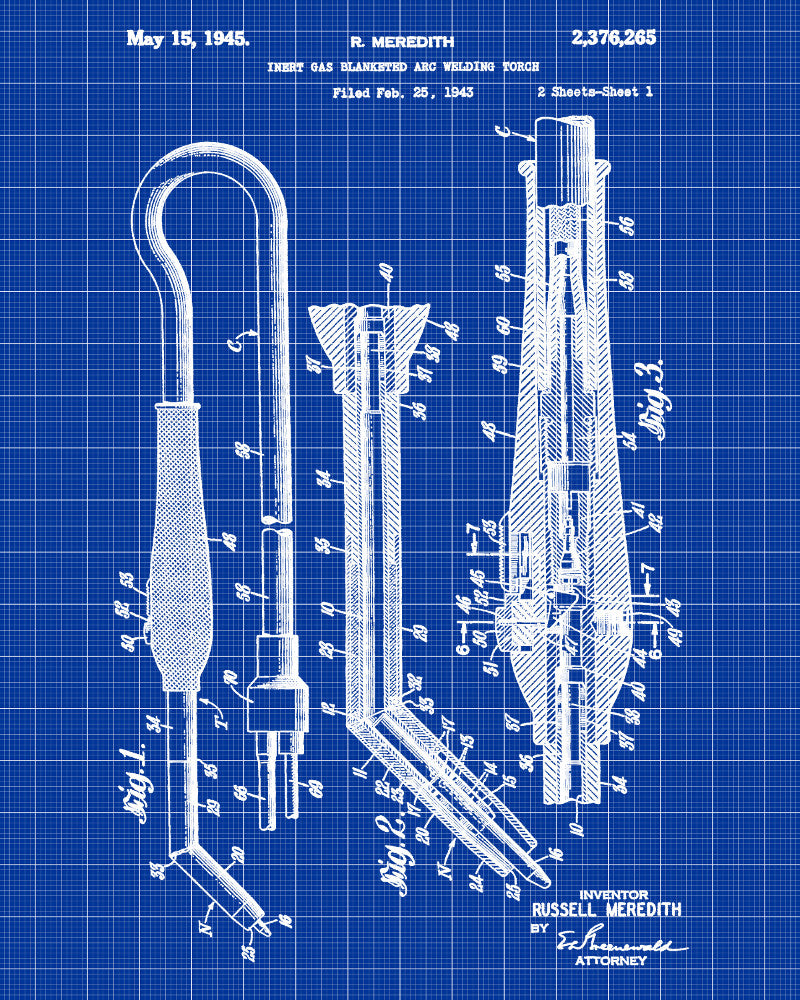 Welding Patent Print Welder Torch Workshop Poster