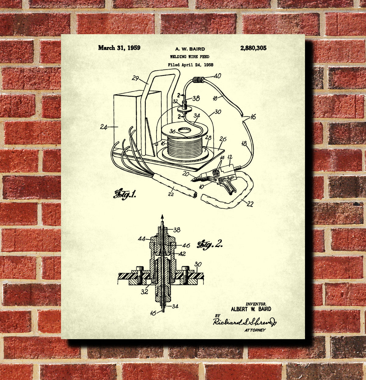 Welding Wire Patent Print Welder Blueprint Workshop Poster