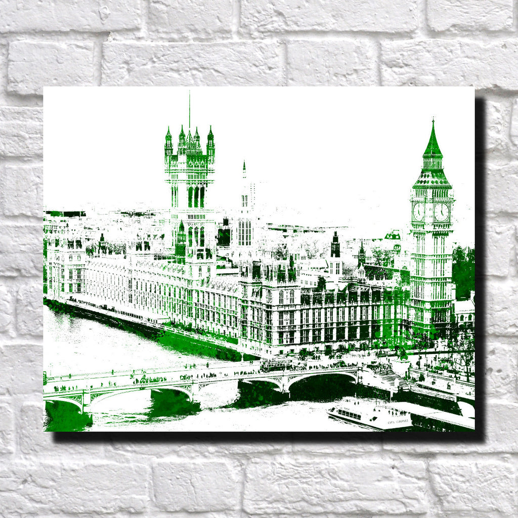 Westminster Parliament London City Skyline Print Landscape Poster Feature Wall Art