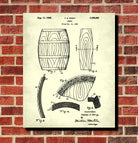 Whiskey Barrel Patent Print Bar Wall Art Pub Poster