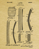 Whiskey Barrel Patent Print Bar Decor Wall Art Pub Poster
