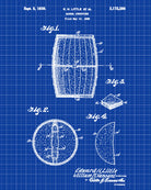 Whiskey Barrel Patent Print Bar Decor Wall Art Pub Poster