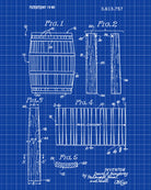 Whiskey Barrel Patent Print Bar Wall Art Pub Poster