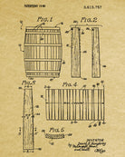 Whiskey Barrel Patent Print Bar Wall Art Pub Poster