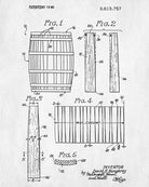 Whiskey Barrel Patent Print Bar Wall Art Pub Poster