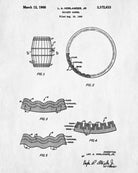 Whiskey Barrel Patent Print Bar Wall Art Pub Poster
