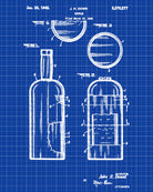 Whiskey Bottle Patent Print Bar Wall Art Pub Decor Poster