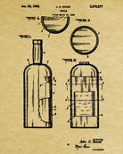 Whiskey Bottle Patent Print Bar Wall Art Pub Decor Poster