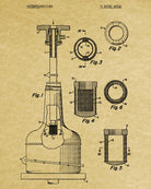 Whiskey Bottle Filling Patent Print Bar Wall Art Pub Decor Poster
