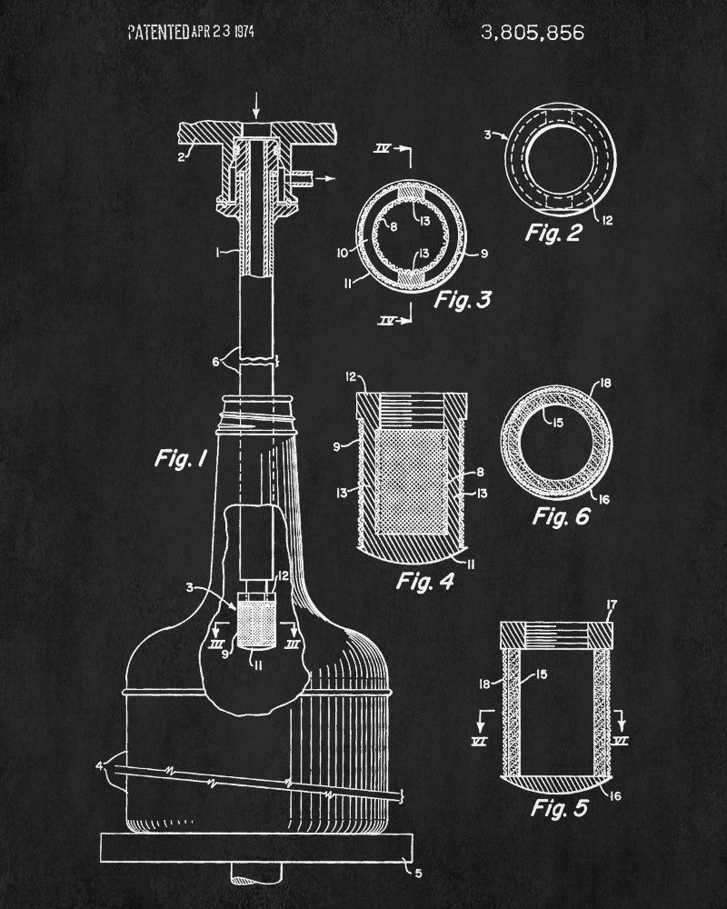 Whiskey Bottle Filling Patent Print Bar Wall Art Pub Decor Poster