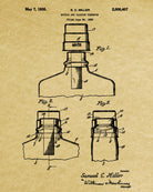 Bar Decor Whiskey Bottle Patent Print Pub Wall Art Poster