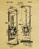 Whiskey Dispenser Patent Print Bar Wall Art Pub Decor Poster