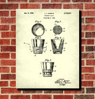 Whiskey Glass Patent Print Bar Wall Art Pub Decor Poster