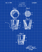 Whiskey Glass Patent Print Bar Wall Art Pub Decor Poster