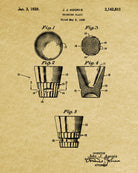 Whiskey Glass Patent Print Bar Wall Art Pub Decor Poster