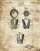 Whiskey Glass Patent Print Bar Wall Art Pub Decor Poster