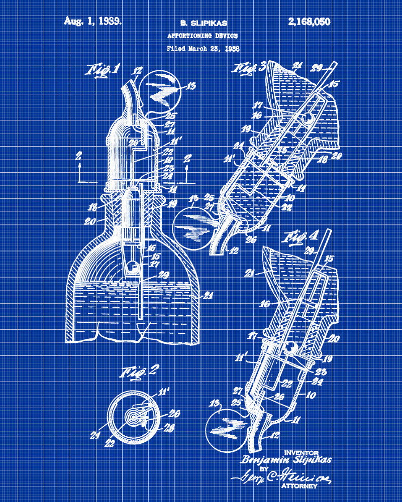 Whiskey Measure Patent Print Bar Wall Art Pub Decor Poster