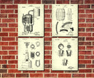 Whiskey Patent Prints Set 4 Cafe Posters Bar Wall Art