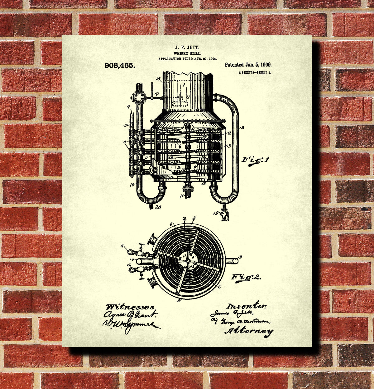 Whisky Still Patent Moonshine Print Whiskey Poster