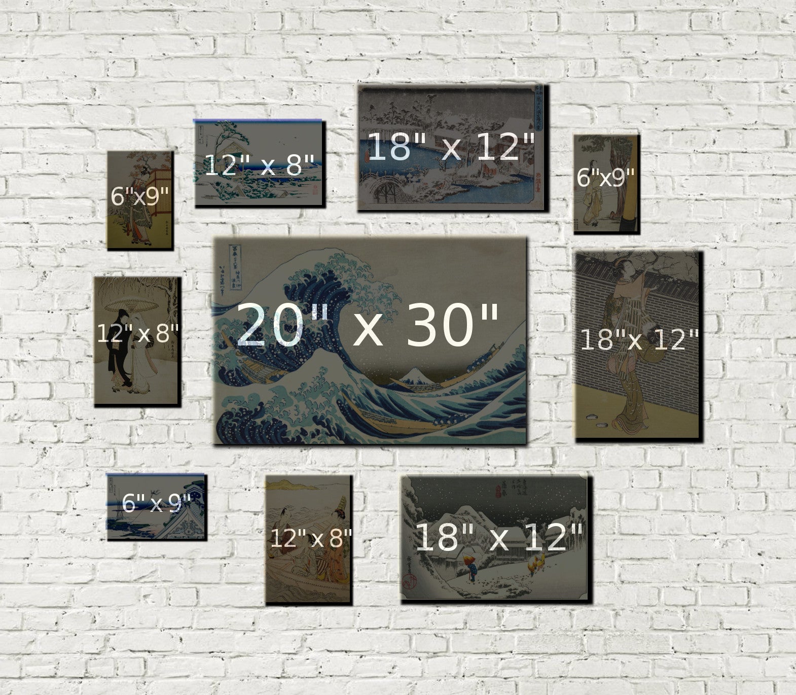 Japanese Themed Gallery Wall Art Print Set of 10