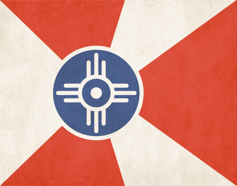 Wichita Kansas City Flag Print