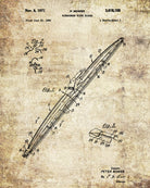 Windscreen Wipers Patent Print Garage Blueprint Workshop Poster