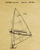 Windsurfer Patent Print Nautical Art Windsurfing Poster