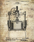 Wine Press Patent Print Cafe Poster Bar Art - OnTrendAndFab