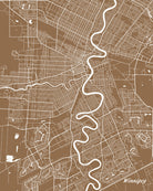 Winnipeg Street Map Print Feature Wall Art Poster