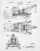 Tow Truck Blueprint Wrecking Truck Patent Print Auto Poster