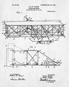 Wright Brothers Blueprint Aircraft Patent Print Flying Poster - OnTrendAndFab