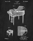 Piano Patent Print Musical Instrument Wall Art Music Room Poster - OnTrendAndFab