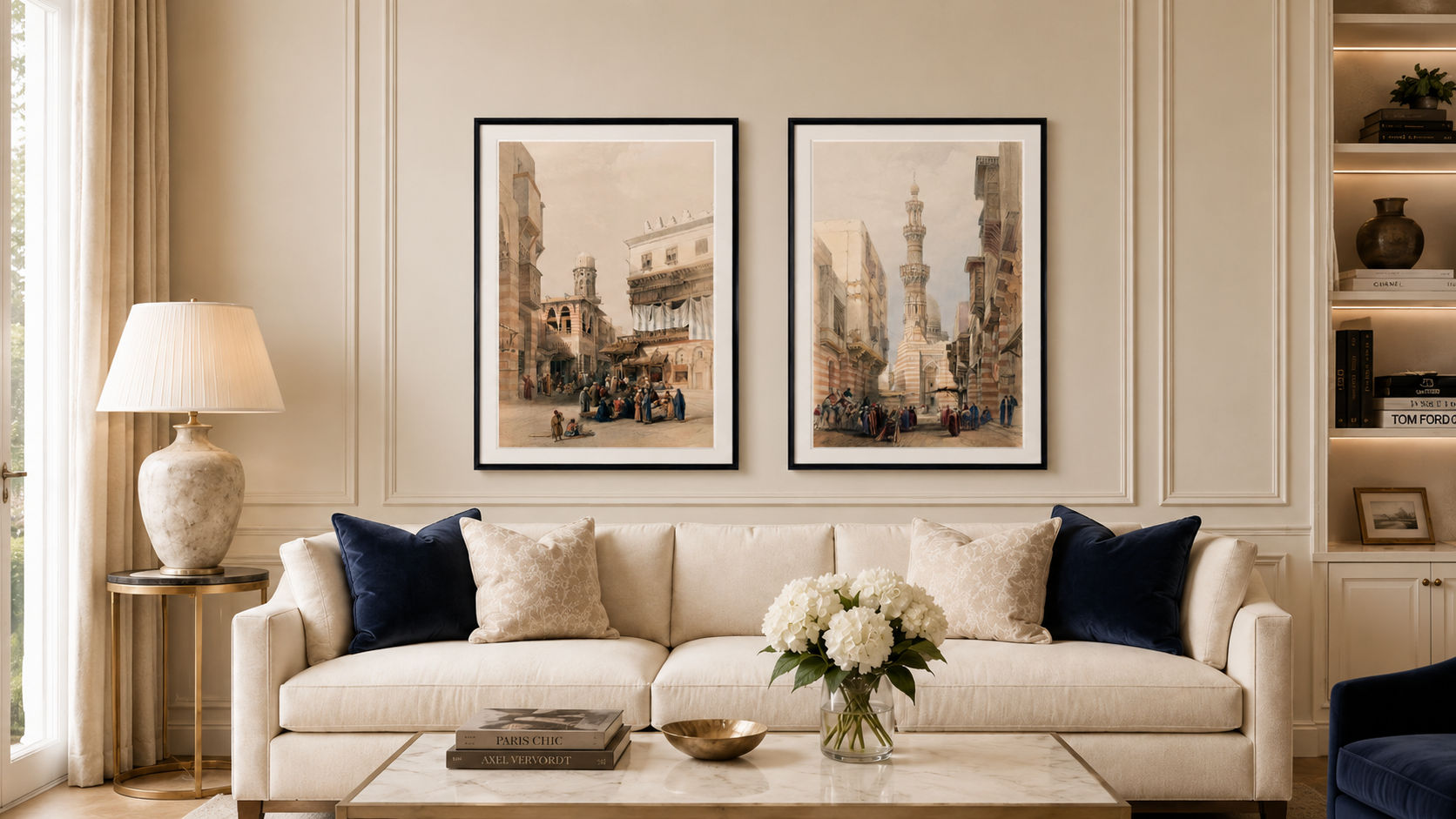 Neural luxe living room with affordable framed prints from Gallerythane