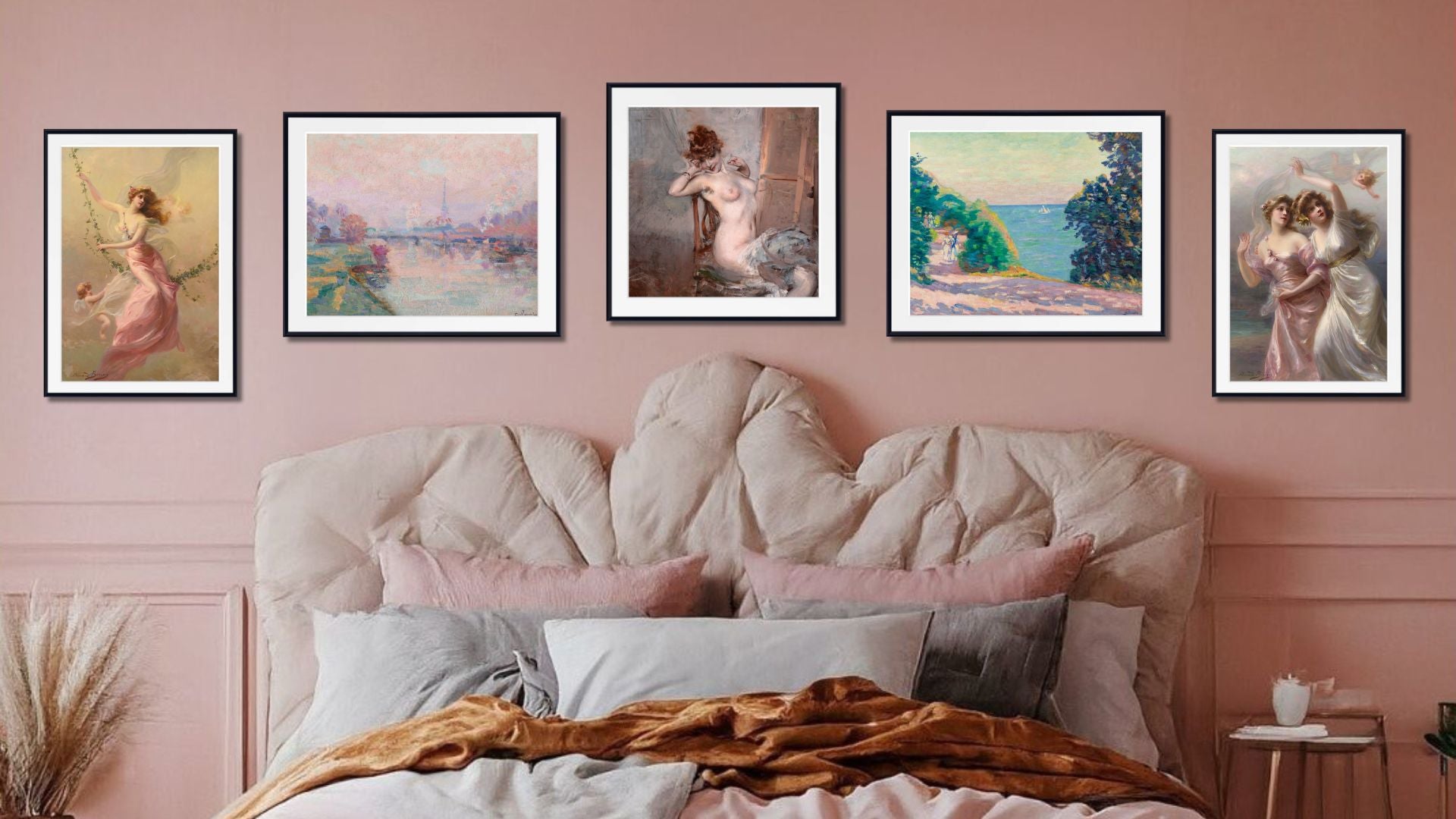 Adding a Pop of Color with Pink Bedroom Wall Art